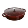 Staub Cast Iron Braiser / Saut Pan With Lid 28CM 3.7L Grenadine