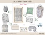 Cot Duvet Bedding Checkered Boho Wooden Car Set Vintage
