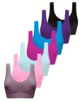 7PCS Wireless Sports Bras Comfy & Breathable Running Workout Tank Brawomen's Lingerie Underwear