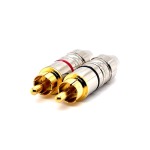 Cyberdyne CZK-273 Rca Male Connector Chrome Gold 5-6MM Od Single Unit