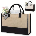 Elegant Jute Tote Bag: Perfect For Weddings Birthdays Beaches And Holidays - A Chic Gift For Women Moms Teachers Friends And Bri