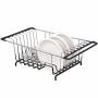 Over Sink Dish Drying Rack Durable Chrome-plated Steel Black Rust Proof Kitchen Dish Rack