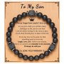 Exquisite Black Beads Bracelet Inspirational Birthday Christmas Gift For Son "believe In Yourself You Are The Best