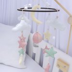 Cot Mobile Air Balloon Pink With Stars Cloud And A Moon