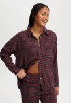 Cotton On Flannel Boyfriend Long Sleeve Shirt - Chrissy Check red
