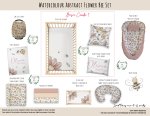 Cot Duvet Bedding Watercolour Abstract Flower Bee Set