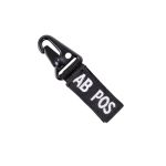 Blood Type Key Chain With Snaphook Ab Positive Black - 1PC