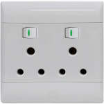 SUP675 16A 4X4 Double Switched Socket Outlet Standard - Graphite