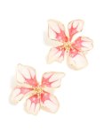 Goldair Gold Red Painted Flower Stud Earrings