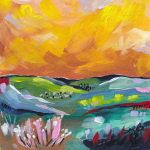 Moody Yellow Landscape Art Print - A3 - 297 X 420 Mm