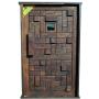 Entry Door Mixed Solid Wood With Frame Prehung Rustic With Mirror Glass Right Hand OPENING-W1310XH2120MM