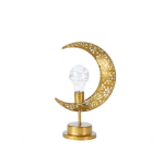 Ashcomonline Battery Operated Moon Shaped Iron Star Light Warm White Na