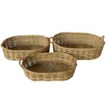 Nesting Oval Rattan Basket Set Of 3
