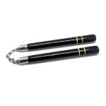 Nunchaku Round Black W yellow Ring - Chain With Ball Bearing 12