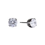 Stainless Steel Stud Pink Cubic Zirconia