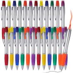 Colarr 30 Pcs Highlighter With Ballpoint Pen Combo Chisel Tips Pen Highlighter Combo For Student Office Writing Coloring Underli