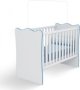 Linx Baby Crib - White/blue Trim