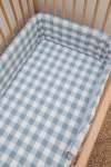 Big Blue Washed Cot Bumper - Cover & Inner