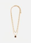 Layered Square Resin Pendant Chain Necklace