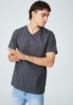 Cotton On Organic V-neck T-Shirt - Charcoal Marle
