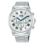 LORUS Classic Men's Quartz Chronograph Watch Silver White Sunray Dial