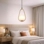 Rhea Drop LED Pendant Light - Brass And Opal