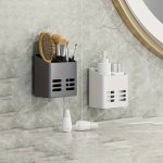 1PC Bathroom Comb Shelf Bathroom Toothpaste Shelf Toothbrush Comb Storage Container Shaver Shelf Wall Hanging For Small Business