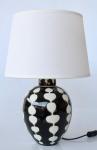 Black & White Blob Hand Painted Lamp With Off-white Shade – 56X38CM