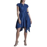 Linen Tie Dress -admiral