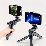 360 Rotatable Anti-shake Phone Tripod Mount Portable Thickened Plastic Smartphone Holder With Adjustable Clamp Universal Tripod