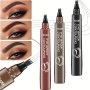 Long-lasting Waterproof Eyebrow Pen - 4 Split Head Microblading Pencil For Natural-looking Brows Suitable For All Skin Types 5 Colors