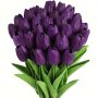 5PCS Purple Artificial Tulip Flowers Real Touch Tulips Fake Tulip Bouquet Home Office Room Decor Wedding Bridal Engagement Shower Bachelor Birthday Anniversary Party Supplies