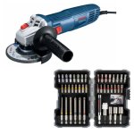 Bosch - Angle Grinder Gws 700 With Screwdriver & Bits Set 43 Piece