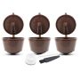 Brown Reusable Dolce Gusto Coffee Capsules Pods - 3 Piece