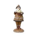 Polyresin Gingerbread Santa With Cupcake 6.5X7X15CM