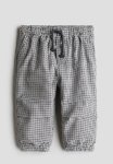 Cotton Twill Joggers - Grey Checked