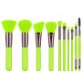 Everglitz Fluorescent Series 10 Piece Cosmetic Brush Set Neon Green