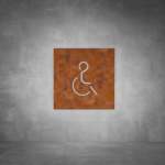Wheelchair Sign D07 - Rust - Powder Coated Aluminum