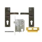 Lockset Aluminium Brass Plated Cyl 70MM M6K50