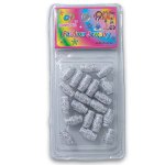 Fashion Hair Plastic Beads Silver Flower Stripe