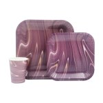 Disposable Dinner Set 60PC Purple Wavy 516 Tbd