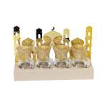 Islamic 4 Piece 100ML Turkish Glass Set Clear & Gold