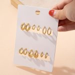 Chic 6PCS Hoop Earrings Set For Women - Minimalist Metal Design Perfect For Casual Attire & Vacation