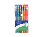 Marlin Aqua Glide Neon Gel Pens - Assorted Blister Of 6