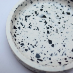 Eco-resin Round Terrazzo Trinket Tray - Black & White
