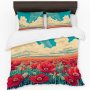 Poppy Field Art Nouveau Duvet Cover Set By Wikus Schalkwyk Queen