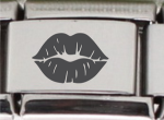 9MM Laser Italian Charm - Lips