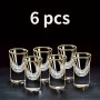 6PCS Golden-rimmed Shot Glass Set 15ML - Reusable Insulated Bullet Cups For Bar Pub Club & Home Use