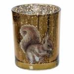 Glass Votive Gold 7X8.3CCM - Squirrel