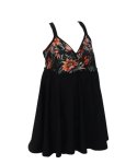 Ladies Half Print Swimdress - 52 Blk red
